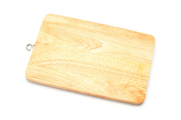 wooden cutting board on white background
