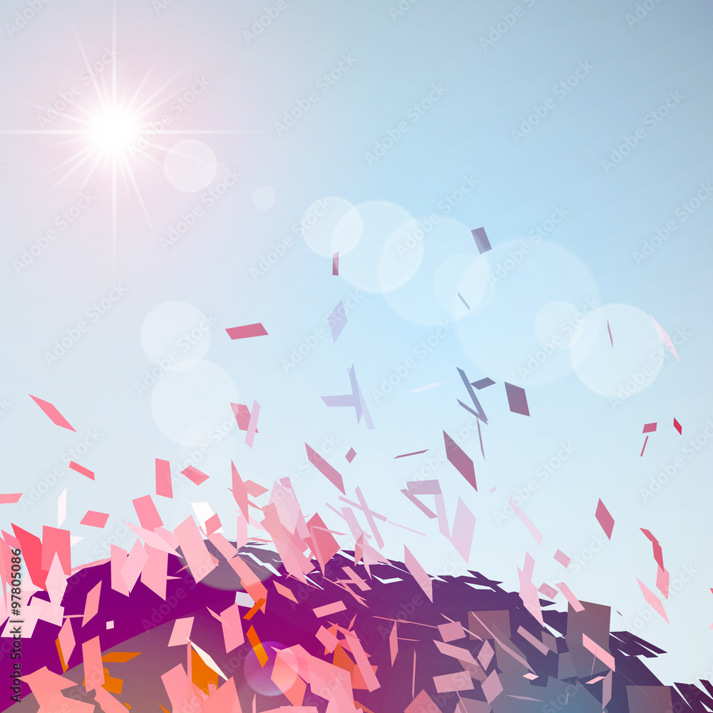 Poster abstract background with broken surface explosion