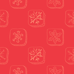 Naklejka premium Christmas pattern with snowflake sketch