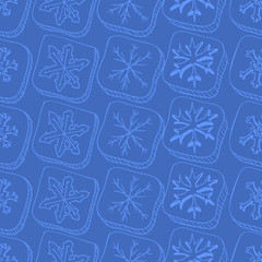Christmas pattern with snowflake sketch