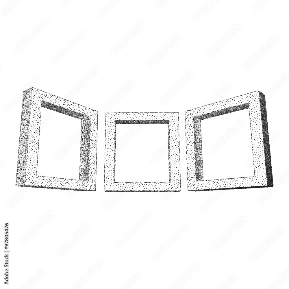 Poster vintage rectangular frames with dotwork gradient