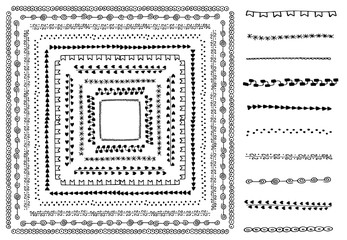 Set of hand drawn brushes