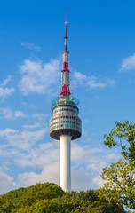 Fototapeta premium Namsan Tower, and the blue sky in Seoul,Korea