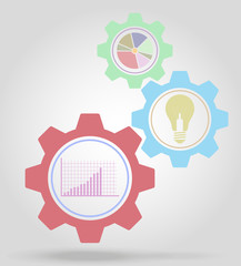 business gear mechanism concept vector illustration