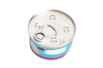 Tin can isolated on white background