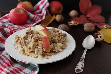 oatmeal with apple and nuts