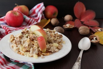 oatmeal with apple and nuts
