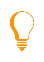 Orange lightbulb icon on white background