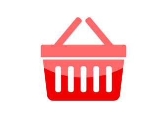 Shopping basket icon on white background