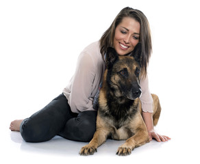 woman and malinois