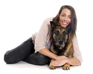 woman and malinois