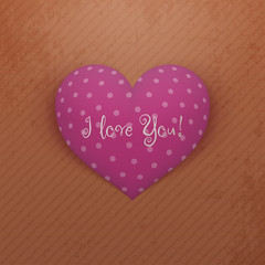 Valentines Day pink Heart with Shadows