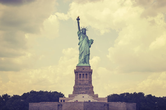 Vintage toned Statue of Liberty, NYC, USA