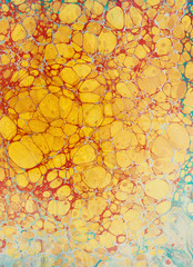 ebru paper yellow red points