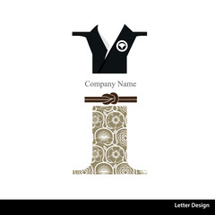 Vector of Kimono style alphabet tape I. Traditional Japanese