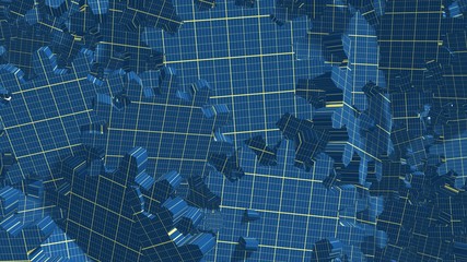 blue print 3d cog wheel heap