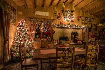 House decorated for the Christmas holidays
