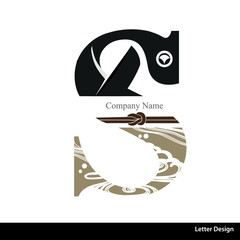 Vector of Kimono style alphabet tape S. Traditional Japanese.