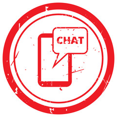 Red Chat rubber stamp