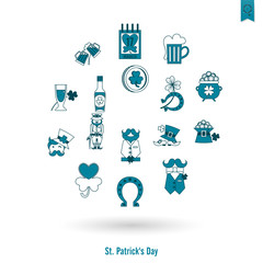 Saint Patricks Day Isolated Icon Set