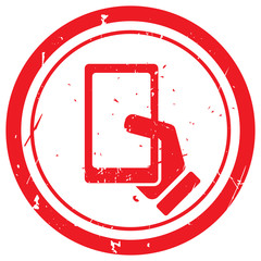Red Smartphone  rubber stamp