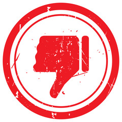Red Thumb Down rubber stamp