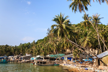 Ben Ngu wharf, Nam Du islands, Kien Giang province, Vietnam. Nam Du islands located 90 km west of Rach Gia city in Kien Giang. Nam Du islands has become an attractive destination for tourists.