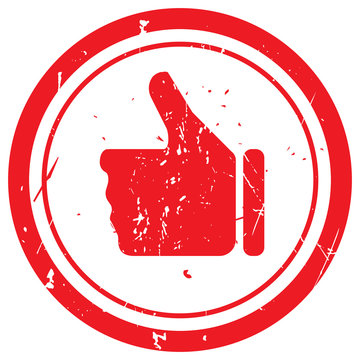 Red Thumb Up rubber stamp