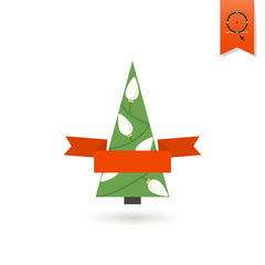 Stylized Christmas Tree with  Ribbon
