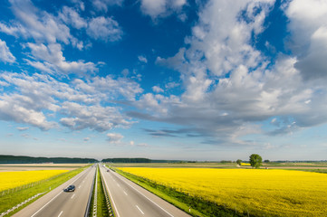 highway through fields