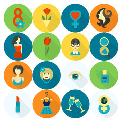 Womans Day Icon Set