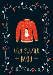 Ugly Sweater Party Invitation Card - 97810698
