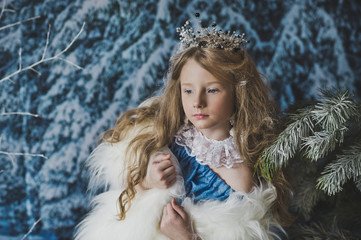 Portrait of the snow Queen in the winter forest 4566.
