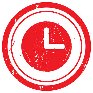 Red Clock rubber stamp