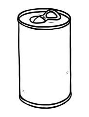 tin can / cartoon vector and illustration, black and white, hand drawn, sketch style, isolated on white background.