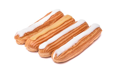 Eclairs isolated on white 