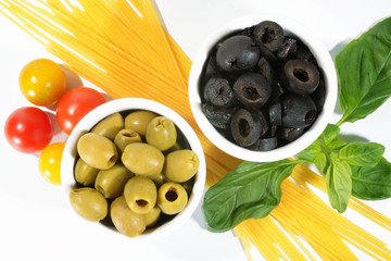 Appetizers, Black Olives, Green Olives, Tomato, Basil