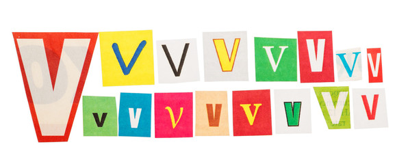 V  cut out letters set