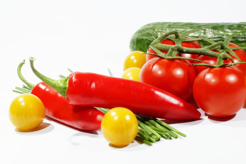 Mix Vegetables, tomato, spring onion, Chilli Pepper, Pepper, cucamber