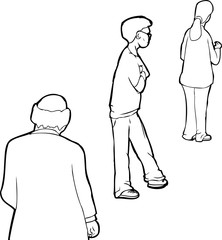 Outline of People in Line