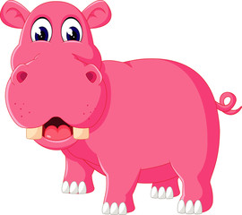 illustration of Cute hippo cartoon