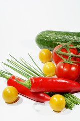 Mix Vegetables, tomato, spring onion, Chilli Pepper, Pepper, cucamber