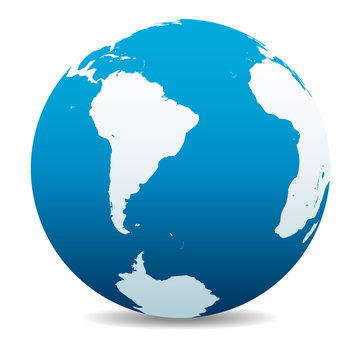 South America, South Pole and Africa Global World