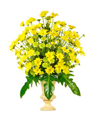 Flower vase on white background