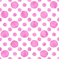 Seamless watercolor dots pattern