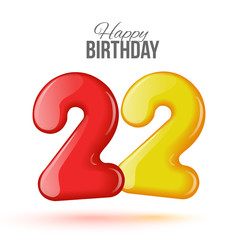 birthday. Greeting card with numbers.