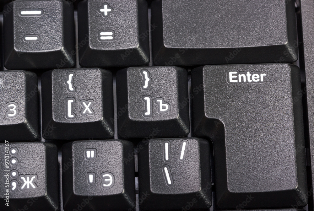 Poster electronic collection - black computer keyboard with key enter