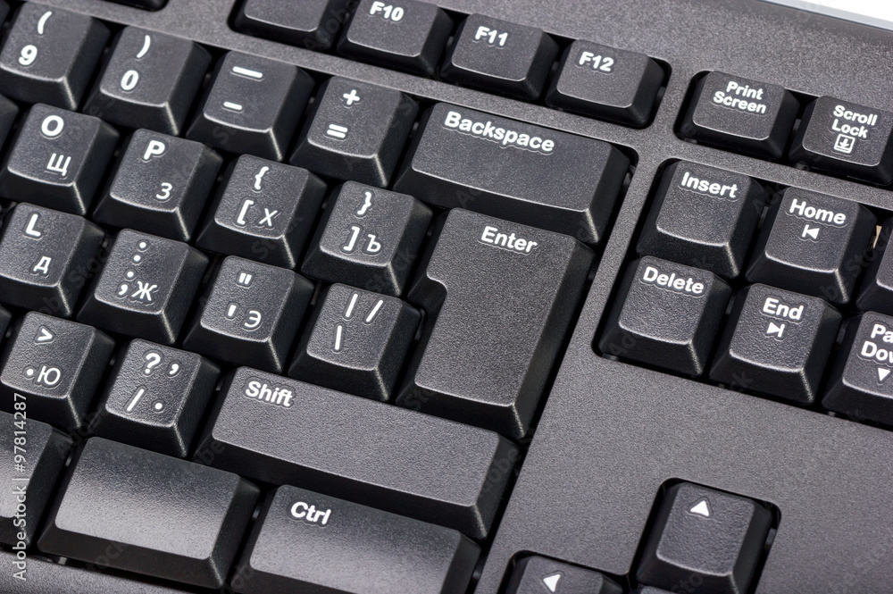 Poster electronic collection - black computer keyboard with key enter