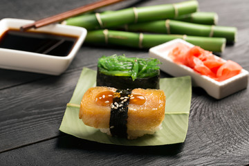 Sushi with japanese omelet