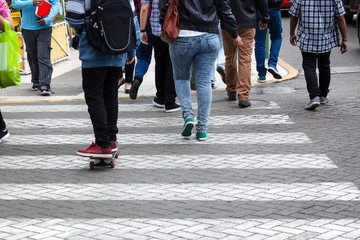 pedestrian crossing on street